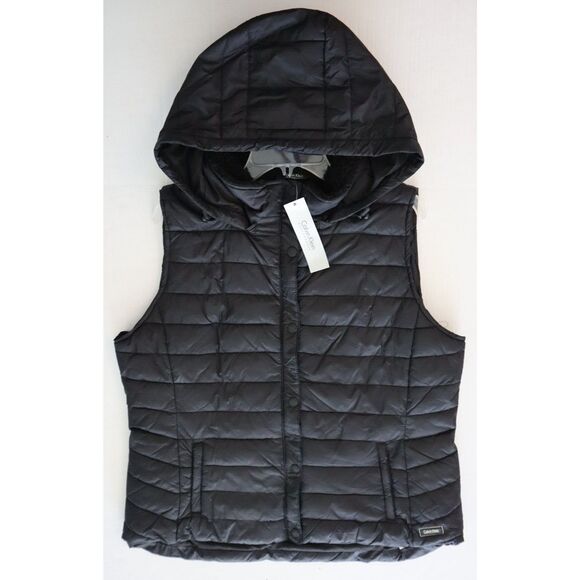 Calvin Klein Women's Sz XL Black Water Repellant Performance Puffer Vest - Picture 14 of 16